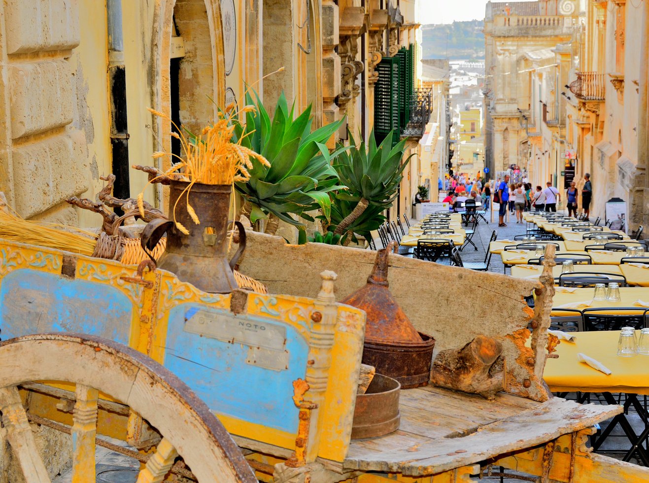 Sicilian cart in Noto, Sicily, on a celebration day